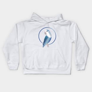 Blue Rosy-faced Lovebird Kids Hoodie